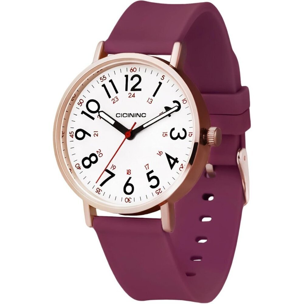 Women's Smoke Violet Analog Silicone Band Read Dial Stylish Comfortable Watch